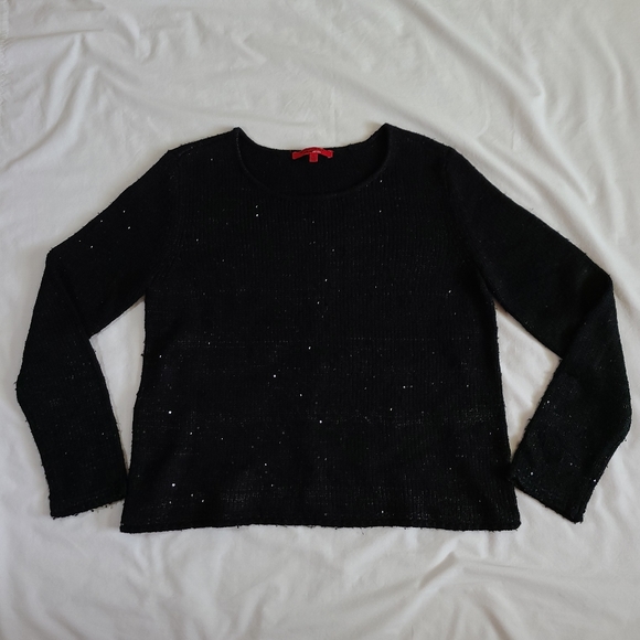 FUC Narciso Rodriguez Design Nation Black Sequined Knit Long Sleeve Sweater, L - Picture 3 of 15
